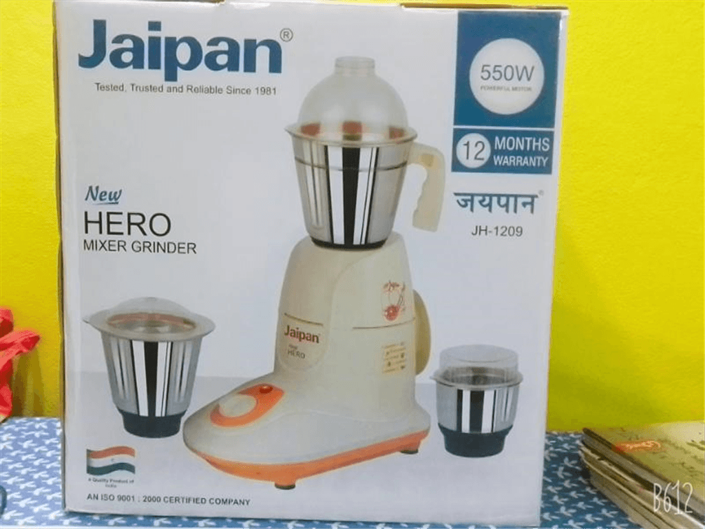 Picture of Jaipan Hero 3 in 1 Mixer Grinder & Blender 550 Watts