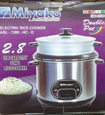 Picture of Miyako 2.8 Litter Automatic Rice Cooker - Double Pot with Glass Lid - ASL-1280-HC-D