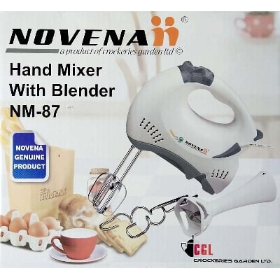 Picture of Novena Electric Egg Beater and Hand Mixer With Blender NM-87 (White)