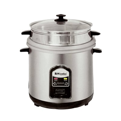 Picture of MIyako 2.8 Liter Automatic Rice Cooker - Double Pot with Glass Lid - ASL-28-YLD
