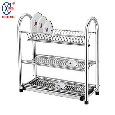 Picture of 3-Tier Dish Drying Rack Dish Drainer Kitchen Stainless Steel Storage  Shelf