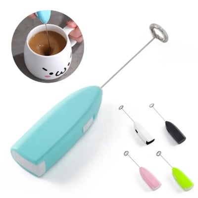 Picture of Hand coffee mixer High quality Stainless steel Drink frother with foamy coffee, milk, juice Runs on 2 AA size batteries-(Multicolor)