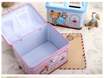 Picture of Metal House Shaped Coin Box, Money bank for Kids-(Multicolor)