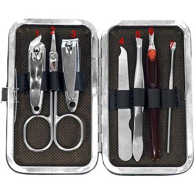 Picture of Nail cutter set 7 pcs - Manicure nail cutter set Stainless steel kit-(Silver)