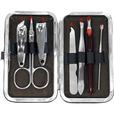 Picture of Nail cutter set 7 pcs - Manicure nail cutter set Stainless steel kit-(Silver)