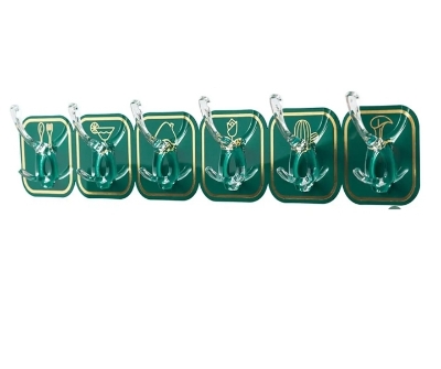 Picture of 6 In 1 Self Adhesive Wall Hooks Waterproof Transparent Adhesive Hooks for Wall Hook 6-(Multicolor)