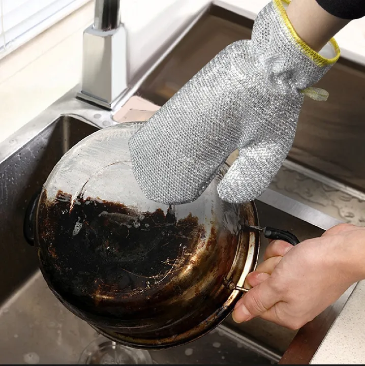 Picture of Water proof dishwashing clinging gloves free size one pcs pас-(Silver)