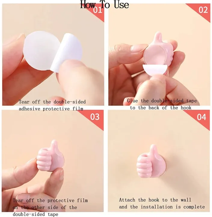 Picture of 3pcs Adhesive Thumb Cable Clip Key Hook Wall Hangers Earphone Cable Organizer Holder Desktop Cord Wire Clips Keeper Multi-Function-(Multicolor)
