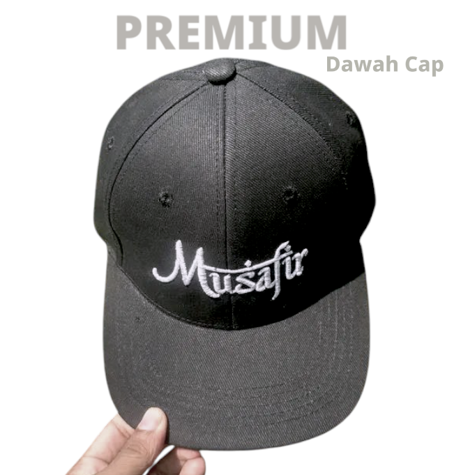 Picture of Premium Dawah Cap - MUSAFIR Embroidery - Islamic Lifestyle-(Black)