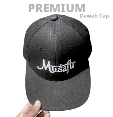 Picture of Premium Dawah Cap - MUSAFIR Embroidery - Islamic Lifestyle-(Black)