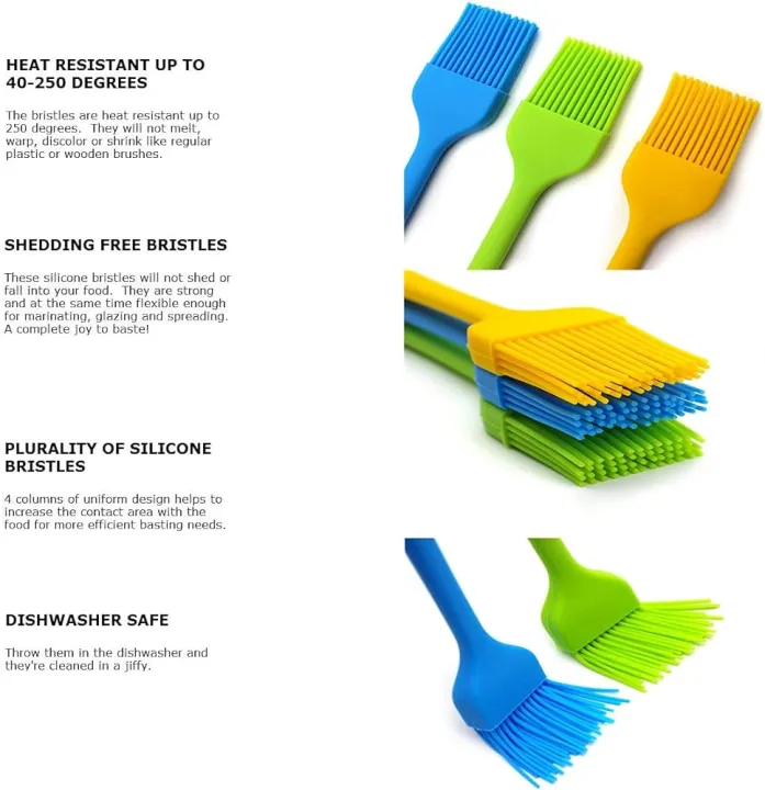 Picture of Silicone oil Brush kitchen utensil Baking Cooking Oil Brushes Bread Butter Pastry Brush-(Multicolor)