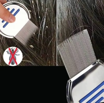 Picture of Head Lice Treatment Comb, Stainless Steel Lice Nits Treatment Comb Corrosion-Resistant for Heavy Hair-(Silver)