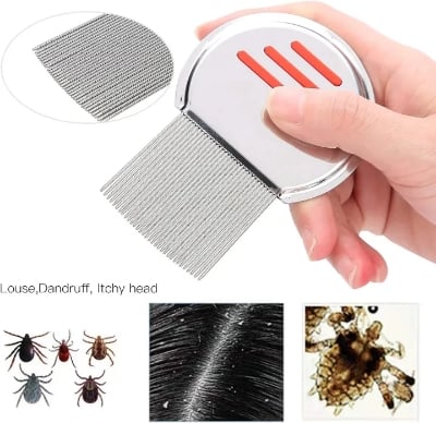 Picture of Head Lice Treatment Comb, Stainless Steel Lice Nits Treatment Comb Corrosion-Resistant for Heavy Hair-(Silver)