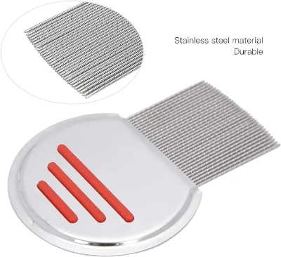 Picture of Head Lice Treatment Comb, Stainless Steel Lice Nits Treatment Comb Corrosion-Resistant for Heavy Hair-(Silver)