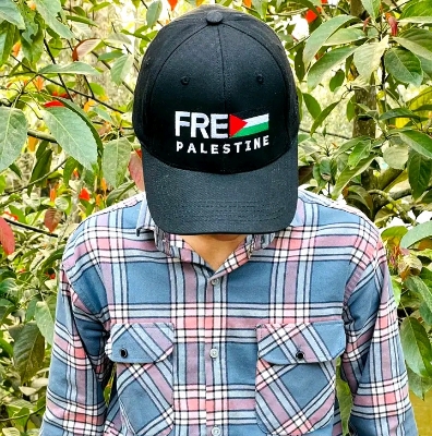 Picture of Premium Dawah Cap - Islamic Dawah Cap - FREE PALESTINE Embroidery-(Black)