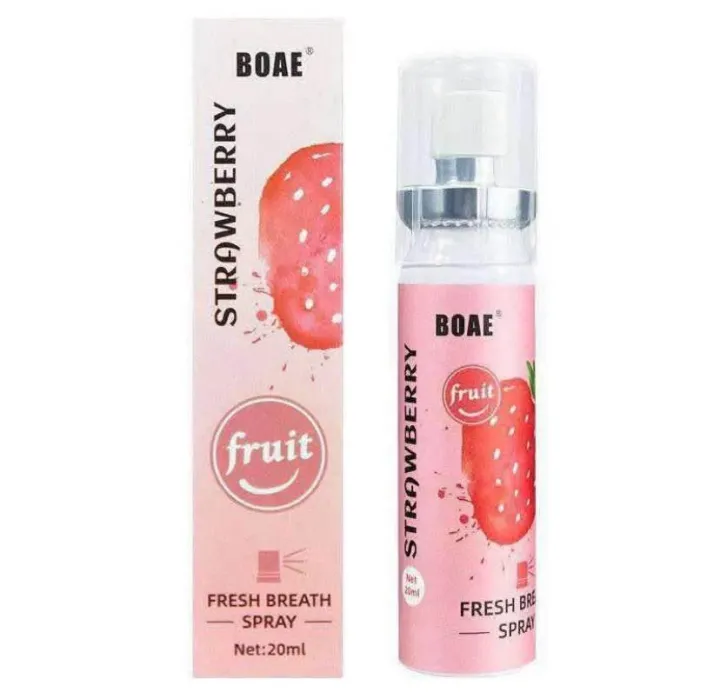 Picture of Oral Fresh Mouth Spray Portable Refreshing Strawberry Mouth Perfume Breath Freshener Spray for Bad Breath-(Strawberry)