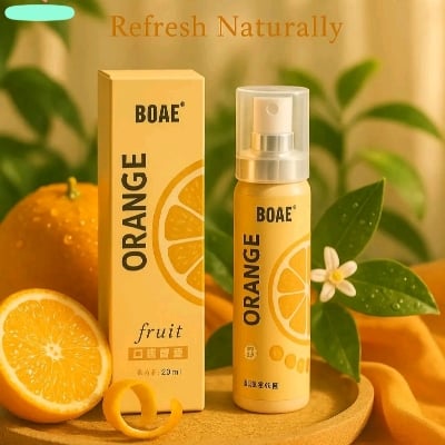Picture of Oral Fresh Spray Mouth Freshener Orange Smell Fresh Breath Mouth Orange Flavour Persistent Portable Oral Care-(Orange)