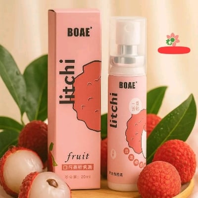 Picture of Oral Fresh Spray Mouth Freshener Lichi Smell Fresh Breath Mouth Fruit Litchi Flavor Persistent Portable Oral Care-(Lichi)