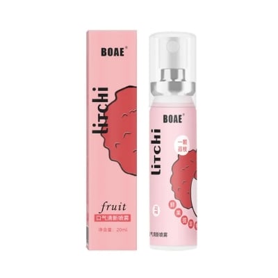Picture of Oral Fresh Spray Mouth Freshener Lichi Smell Fresh Breath Mouth Fruit Litchi Flavor Persistent Portable Oral Care-(Lichi)