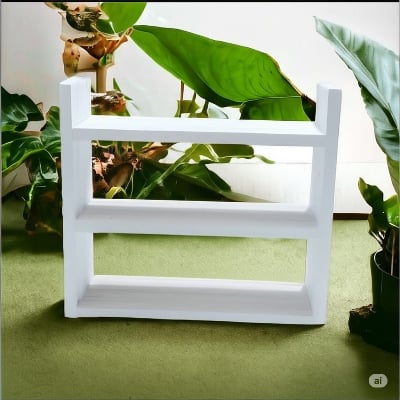 Picture of Kitchen Jar Shelf | Countertop Spice Rack Organizer | Modern Shelving, Office Organizer, Kitchen Rack pvc Shelf for Spices | Essential Oil Storage | Rustic Kitchen Decor (13x12x04)-(White)