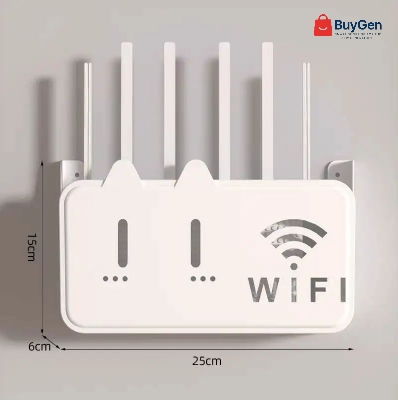 Picture of 1PC Wall Hanging Wireless Wifi Router Shelf Storage Box ABS Plastic Wifi Router Box-(Multicolor)