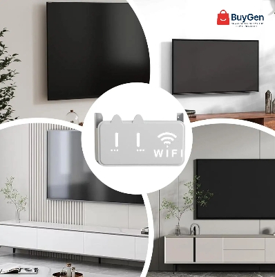 Picture of 1PC Wall Hanging Wireless Wifi Router Shelf Storage Box ABS Plastic Wifi Router Box-(Multicolor)