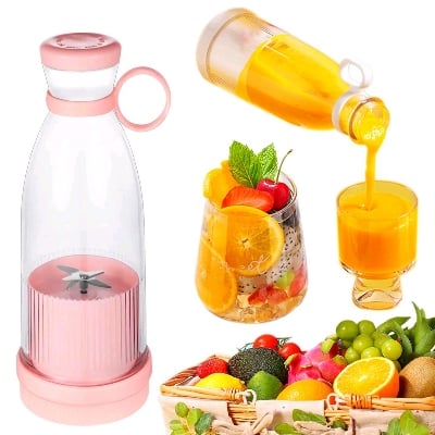 Picture of 420ml Fast Juicer Fresh Fruits Mixer Compact Rechargeable Mini White Blender With Convenient Portable Design On-The-Go Smoothies and Shakes Mini Portable Juicer Blender Electric Fruit Home Use Travel Wireless Charging Multifunctional Juice Maker Machine-(Multicolor)