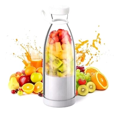 Picture of 420ml Fast Juicer Fresh Fruits Mixer Compact Rechargeable Mini White Blender With Convenient Portable Design On-The-Go Smoothies and Shakes Mini Portable Juicer Blender Electric Fruit Home Use Travel Wireless Charging Multifunctional Juice Maker Machine-(Multicolor)
