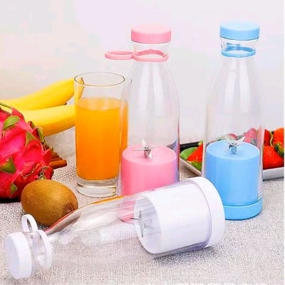 Picture of 420ml Fast Juicer Fresh Fruits Mixer Compact Rechargeable Mini White Blender With Convenient Portable Design On-The-Go Smoothies and Shakes Mini Portable Juicer Blender Electric Fruit Home Use Travel Wireless Charging Multifunctional Juice Maker Machine-(Multicolor)