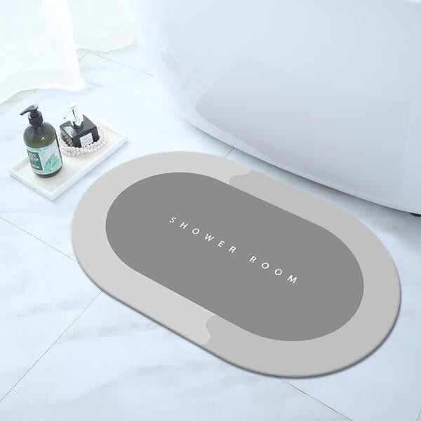 Picture of Bathroom Rugs, Modern Diatomaceous Earth Super Absorbent Quick Dry Grey Bath Mat Non Slip, Thin Bathroom Rugs Fit Under Door, Bathmats Rugs Washable, Bath Mats for Bathroom Floor, Bath Rugs-(Multicolor)
