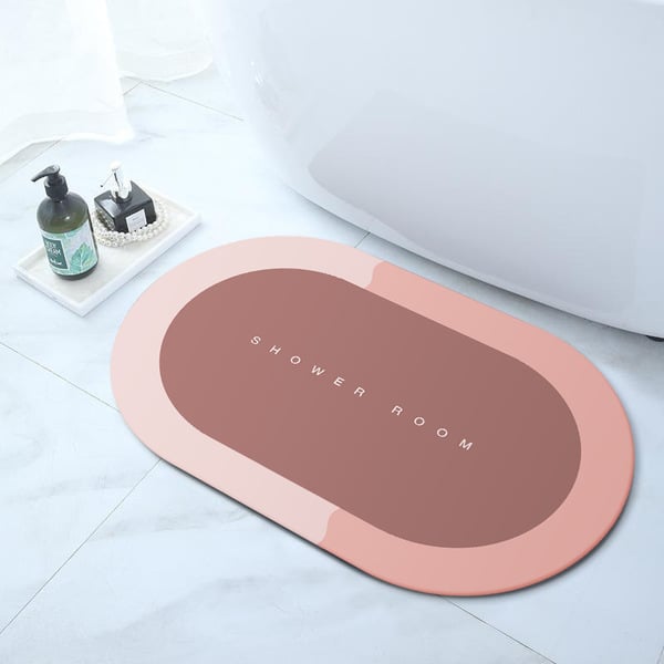 Picture of Bathroom Rugs, Modern Diatomaceous Earth Super Absorbent Quick Dry Grey Bath Mat Non Slip, Thin Bathroom Rugs Fit Under Door, Bathmats Rugs Washable, Bath Mats for Bathroom Floor, Bath Rugs-(Multicolor)