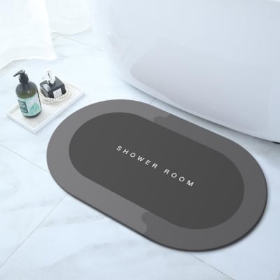 Picture of Bathroom Rugs, Modern Diatomaceous Earth Super Absorbent Quick Dry Grey Bath Mat Non Slip, Thin Bathroom Rugs Fit Under Door, Bathmats Rugs Washable, Bath Mats for Bathroom Floor, Bath Rugs-(Multicolor)