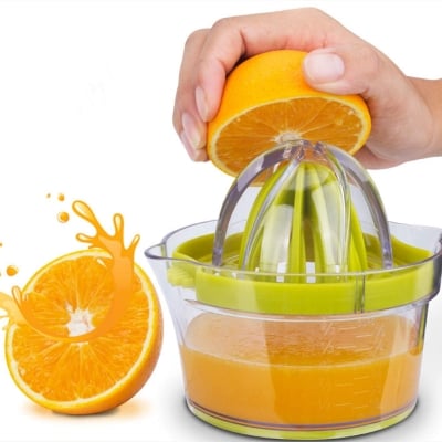 Picture of Citrus Lemon Orange Juicer Manual Hand Squeezer With Built-in Measuring Cup Non-Slip Ginger Garlic Cheese Grater-(Multicolor)