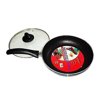 Picture of Kiam Non-Stick 26cm with Glass Lid Fry Pan- Silver and Black