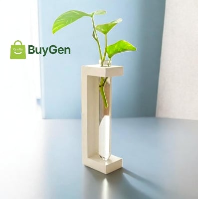 Picture of Modern PVC Test Tube Plant Holder | Minimalist Home & Desk Decor Vase | Table Decoration Stand (Without Plant)-(1 Ps)