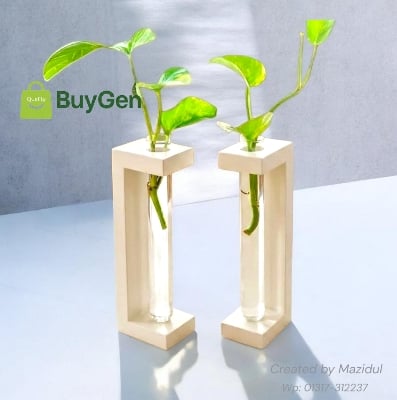 Picture of Modern PVC Test Tube Plant Holder | Minimalist Home & Desk Decor Vase | Table Decoration Stand (Without Plant)-(1 Ps)