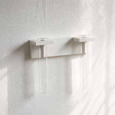 Picture of Wall Mounted Test Tube Vase | PVC Waterproof Hydroponic Plant Holder | Minimalist Home Decor | BuyGen-(Off White)