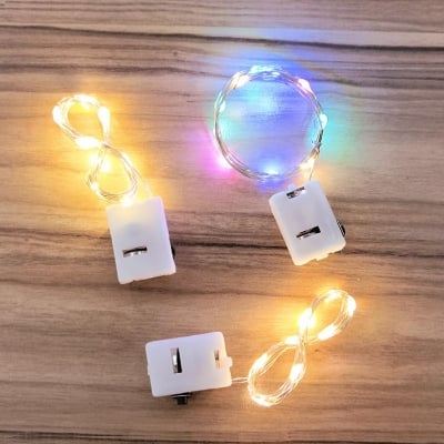 Picture of 2M 20 LED Mini Micro Copper Wire String Light – Warm White | Battery Operated Decorative LED Strip for Billiard Table, Gaming Room, Home & Party Decoration-(Multicolor)