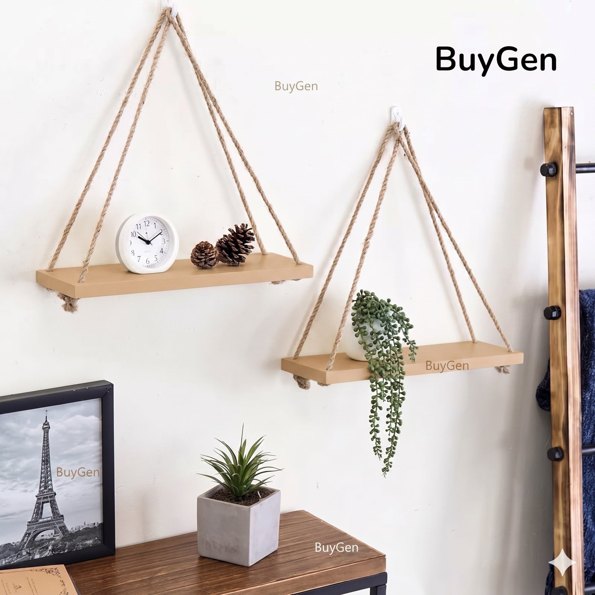 Picture of Wall hanging Shelf Floating Hook Wall Hanger Home Decore Wall Decoration