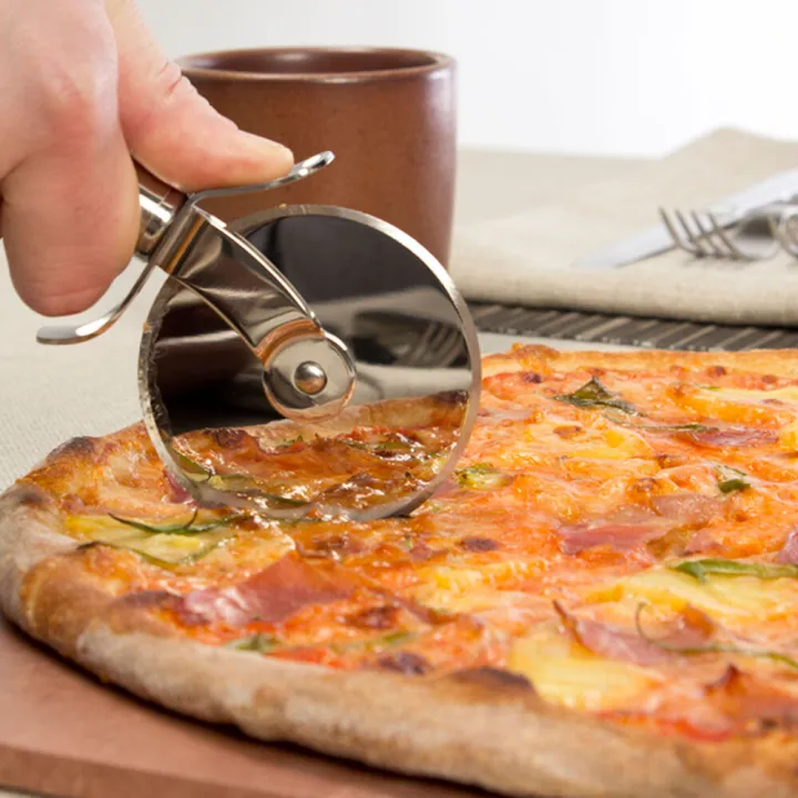Picture of Pizza Cutter Wheel Stainless Steel Round Shape - Effortlessly Slice Your Pizza With Precision