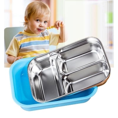 Picture of 2 Layer Stainless Steel & Plastic Lunch Box