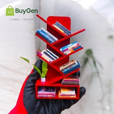 Picture of Hand Made Miniaturee Book shelf with 25 pcs Book for Desk Decor, Gift