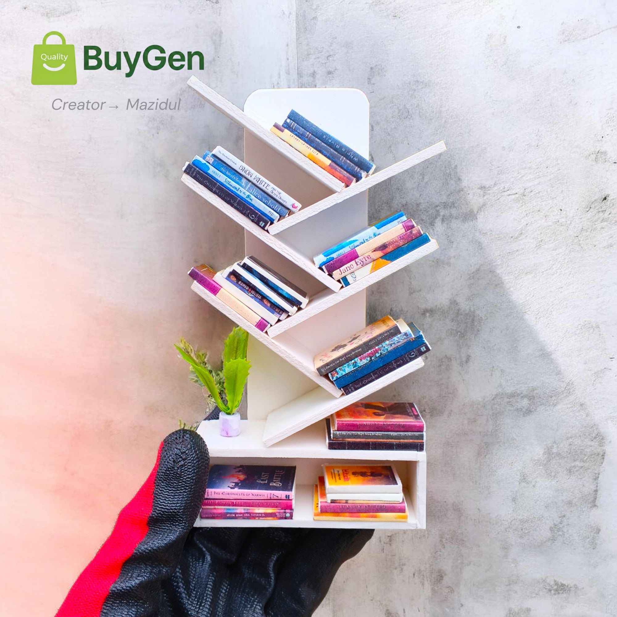 Picture of Hand Made Miniaturee Book shelf with 25 pcs Book for Desk Decor, Gift