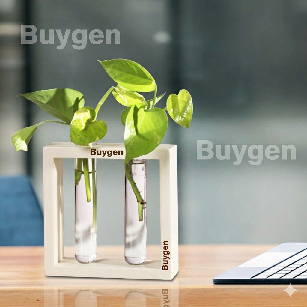 Picture of Test Tube Planter with Pvc Holder for Office Table Top & Living Room Decoration