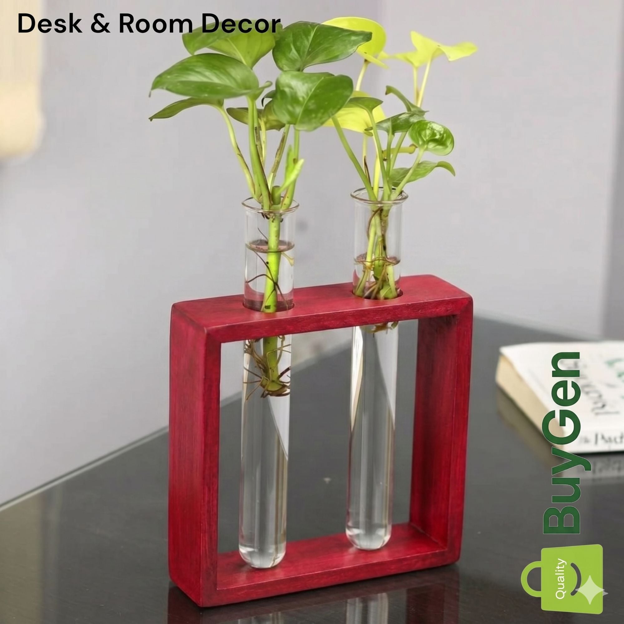 Picture of Test Tube Planter with Pvc Holder for Office Table Top & Living Room Decoration