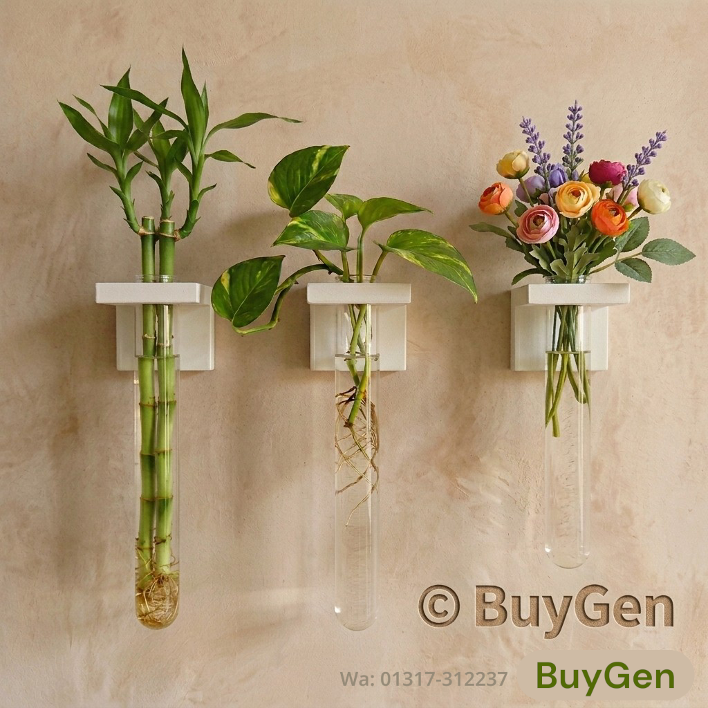 Picture of Wall Mounted Hydroponic Vase | 1/2/3 PCS Test Tube Plant Holder | Waterproof PVC Minimal Home Decor