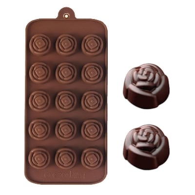 Picture of 15Cavity Rose Flower Mold Silicone Cake Chocolate Cookie Baking Tray Candy Mould