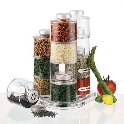 Picture of 12Pcs Spice Tower Jars - Multi-Color