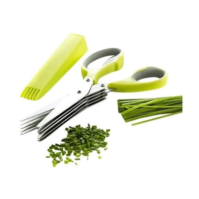 Picture of Vegetable Cutter 5 Blade Scissor - Silver and Green