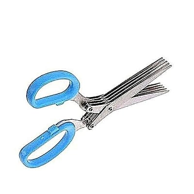 Picture of 5 Blade Kitchen Scissors With Cleaner - Blue and Silver